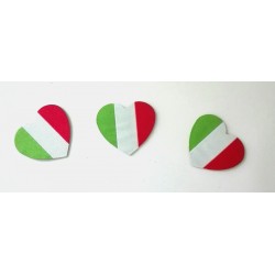  Iron-on Fabric Sticker - Italian Flag Heart